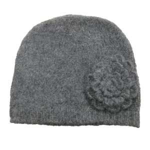  Grey Pull on Hat with Flower