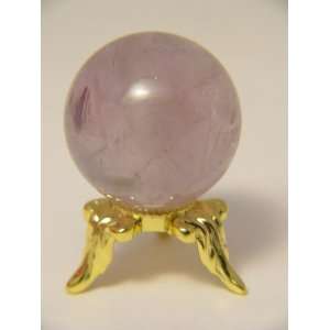  brazilian amethyst sphere with gold tone stand lapidary 