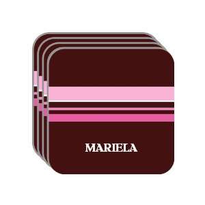   Name Gift   MARIELA Set of 4 Mini Mousepad Coasters (pink design