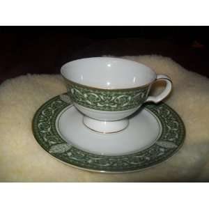 Bristol Spanish Scroll China Footed Cup and Saucer 