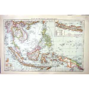   ANTIQUE MAP c1897 JAVA BORNEO PAPUA NEW QUINEA SUMATRA