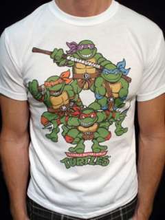 Teenage Mutant Ninja Turtles t shirt vintage tmnt wht*  
