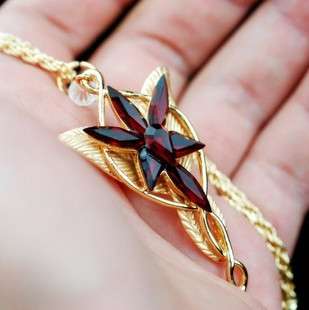 Lord of the Rings Gold Plated Arwen Evenstar Necklace  