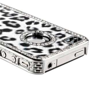 Luxury Zebra Fur Feel w/ Bling Diamond Circle Hard Cover Case for 