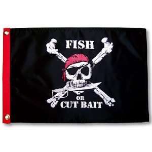 Fish or Cut Bait Flapper Flag Pirate Boat Flag NEW 