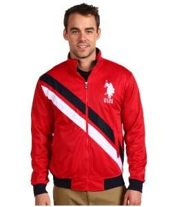 Polo Assn Track Jacket/Diagonal Stripe, Size XL, Red, BRAND NEW 