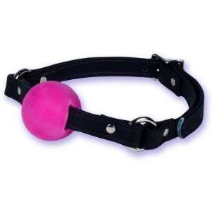  Black Leather Rubber Ball Gag