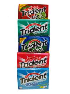5Pck Trident Recaldent Mix Flavored Sugar Free  