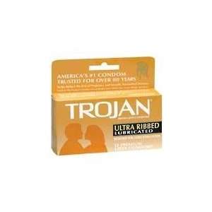 Trojans Condoms Ribbed Lubricated Latex 12Ea/PkX6Pk