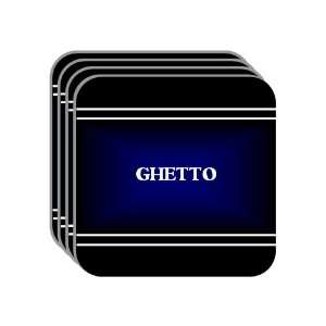 Personal Name Gift   GHETTO Set of 4 Mini Mousepad Coasters (black 