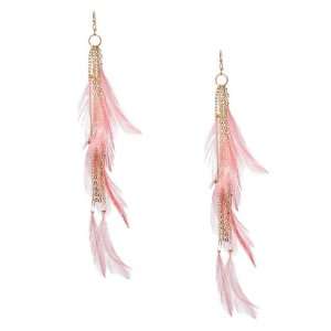  G by GUESS Whispy Feather and Chain Earrings, GOLD 