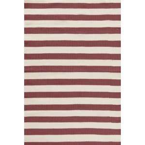  Dash And Albert Trimaran Stripe Red/Ivory 6 x 9 Area Rug 