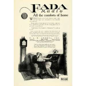  1925 Ad Fada Radio Logo F.A.D. Andrea Inc Couple Living 
