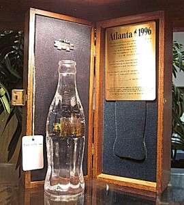 Coca Cola Lead Crystal Bottle   Atlanta 1996 Olympics  
