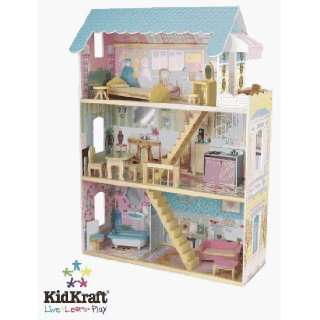 Kidkraft Georgia Peach Dollhouse with 13 pieces of furniture, Barbie 