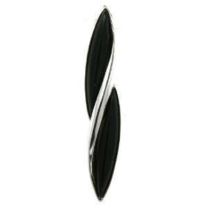 Baltic Black Cherry Amber Sterling Silver Wave Collection Classic Pin