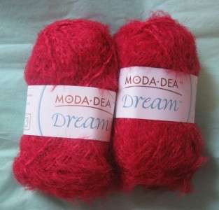   Red Moda Dea DREAM Eyelash & Chenille Yarn Worsted186Y FREEsh  
