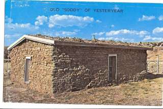 Vintage Postcard Old Soddy Yesteryear Treeless Prairie  