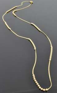 Aurea 14K Yellow Gold Bead Ball Station Link Chain Necklace 24.5 