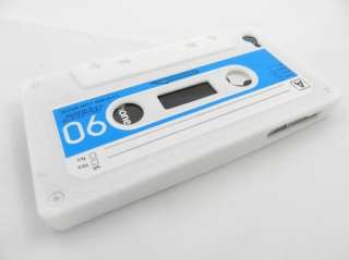Retro Silicone Cassette Tape Case White Cover for Apple iPhone 4, 4S 
