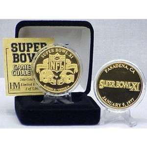  Super Bowl XI 24kt Gold Flip Coin