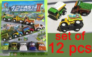 New 12PCS Pull Back Fast Race Racing Truck Cars Toy  