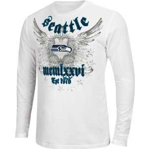 Reebok Seattle Seahawks Long Sleeve Roman Numeral T Shirt Size Large