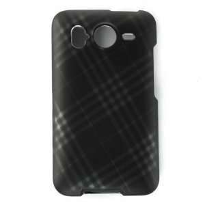 HTC Inspire 4G Rubber Touch Black Crisscross Diagonal Checker Premium 