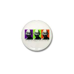  Gandhi   Be the change Religion Mini Button by  