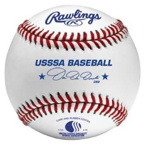   USSSA Baseballs WHITE W/ RED STITCH ONE DOZEN BASEBALLS Sports
