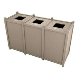  Standard Top Load Triple Recycling Receptacle with Plain 