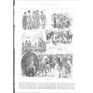  A Day Fox Hunting Beckton Hall Antique Print 1883