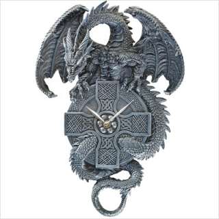 Design Toscano The Celtic Timekeeper Sculptural Dragon Wall Clock in 