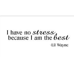 I Have No Stress Lil Wayne Style #2 Vinyl Wall Art Decal 