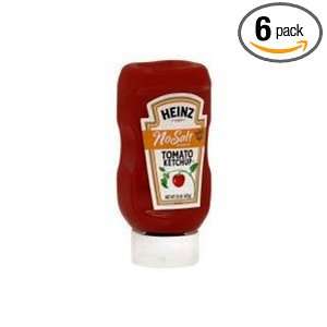 Ketchup, No Salt Added, 15 Ounce Top Down PET Bottles (Pack of 6 