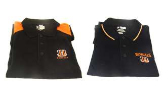Official NFL Bengals 3 Button Polo In Two Styles B66/86  