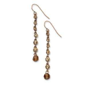  Copper tone Lt. Colorado & Brown Crystal Dangle Earrings Jewelry