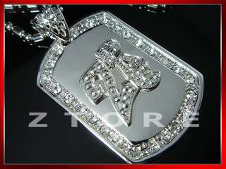 2PAC★Mens CZ DOGTAG Chain Necklace★ICED OUT★BLING★DT3 