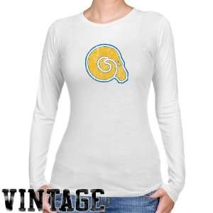  NCAA Albany State Golden Rams Ladies White Distressed Logo 