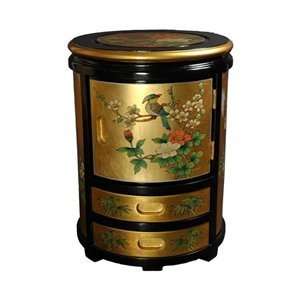  Oriental Furniture LCQ JS GL Japanese Stool End Table 