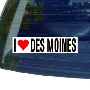  I Love Heart DES MOINES   IOWA Window Bumper Sticker 