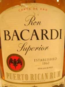 Bacardi Rum Superior Gold Carta De Oro 1.75L OLD & RARE  