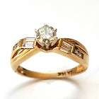 DIAMOND ENGAGEMENT RING 0.82 CT ROUND 14KT YELLOW BAGU