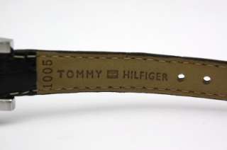 New Tommy Hilfiger Steel Women Black Leather Dress Watch 1780810 