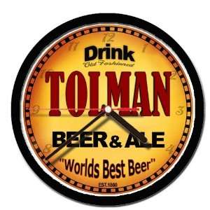  TOLMAN beer and ale cerveza wall clock 