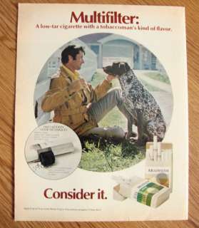 1971 Multifilter Cig Ad German Shorthaired Pointer Dog  