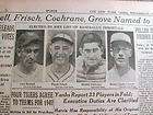 1947 ny times newspaper baseball hall of fame incl hubbell