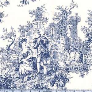   European Linen Toile Indigo Fabric By The Yard Arts, Crafts & Sewing
