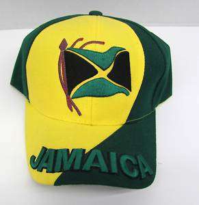 Jamaica Embroidered Flag Soccer Football Ball Cap  