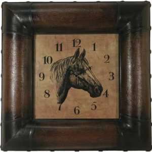  Horse Leather Look Wall Clock